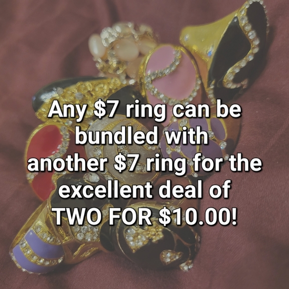 Purple Paradise Golden Enamel Crystal Ring Sz 7.5 - Picture 10 of 11